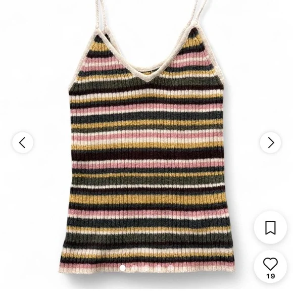 American Eagle Knit Stripe Sweater Vest Tank - Picture 2 of 6